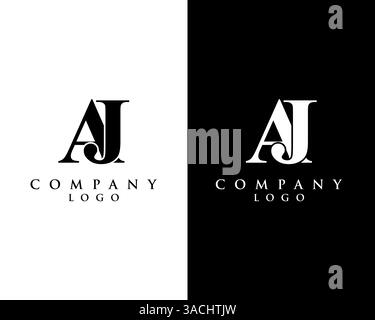 aj, ja Moderne Initial Logo Design Vektor, mit weiß und schwarz Farbe, die für jedes kreative Geschäft verwendet werden kann. Stock Vektor