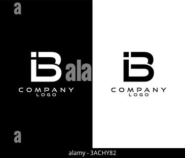 IB, BI modernes Logo-Design mit weißer und schwarzer Farbe, das für Geschäftsunternehmen verwendet werden kann. Stock Vektor