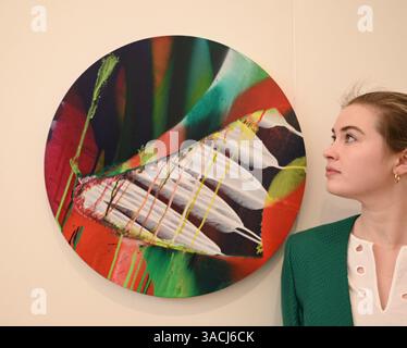 Höhepunkte in den Phillips London Galleries am Berkeley Square vor der Auktion New Now , Modern & Comtemporary Art am 10. April 2025 ... Stockfoto