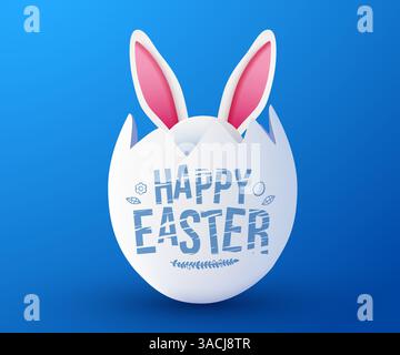 Hasenohren gucken aus Osterei. Frohe Ostern. Vektorabbildung Stock Vektor