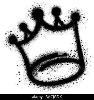 Graffiti-Sprühkronen-Symbol auf weißem Hintergrund. Stock Vektor