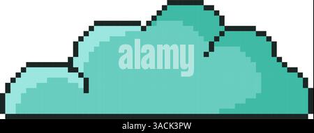 8-Bit-Cloud-Symbol. Pixelbild-Objekt. Computergrafik der alten Schule. Stock Vektor