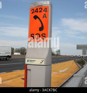 Smart Autobahn SOS Telefon 2424A Notunterkunft Bereich Stockfoto