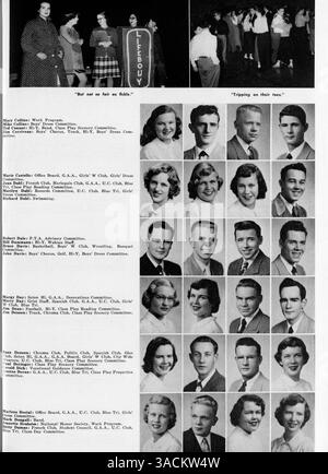 Das Wahian Yearbook 1950 der Washburn High School dokumentiert das akademische Jahr 1949-1950 und hebt Schüler, Lehrkräfte, Sportveranstaltungen und Schulclubs hervor. Stockfoto