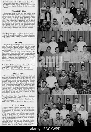 Das Wahian Yearbook 1950 der Washburn High School dokumentiert das Schuljahr 1949-1950 mit Schülern, Lehrern, Leichtathletik, Clubs, und bemerkenswerte Ereignisse. Stockfoto