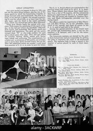 Das Wahian Yearbook 1950 der Washburn High School zeigt Studenten, Lehrkräfte, außerschulische Vereine, Sportmannschaften und bedeutende Veranstaltungen aus dem akademischen Jahr 1949-1950. Stockfoto