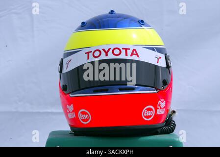 Helm von Ricardo Zonta (BRA) Toyota Test Driver..Formel-1-Weltmeisterschaft, RD2, Grand Prix von Malaysia, Vorbereitungen, Sepang, Malaysia, 20. März 2003..DIGITALES BILD (Credit Image: ©Sutton Motorsports/ZUMA Press) Stockfoto
