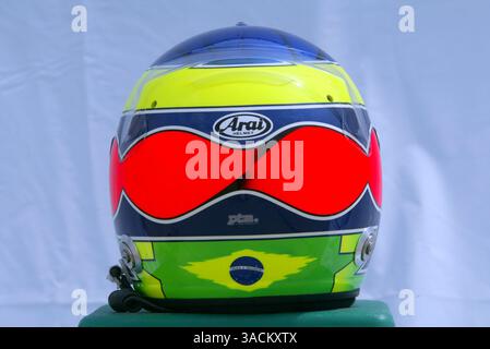 Helm von Ricardo Zonta (BRA) Toyota Test Driver..Formel-1-Weltmeisterschaft, RD2, Grand Prix von Malaysia, Vorbereitungen, Sepang, Malaysia, 20. März 2003..DIGITALES BILD (Credit Image: ©Sutton Motorsports/ZUMA Press) Stockfoto