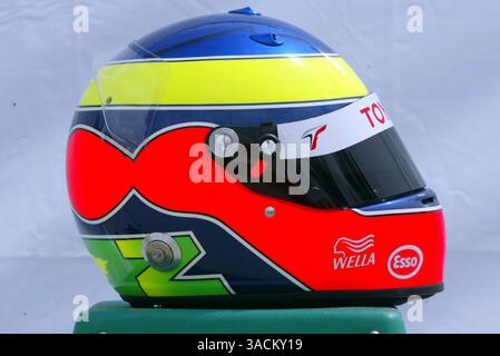 Helm von Ricardo Zonta (BRA) Toyota Test Driver..Formel-1-Weltmeisterschaft, RD2, Grand Prix von Malaysia, Vorbereitungen, Sepang, Malaysia, 20. März 2003..DIGITALES BILD (Credit Image: ©Sutton Motorsports/ZUMA Press) Stockfoto