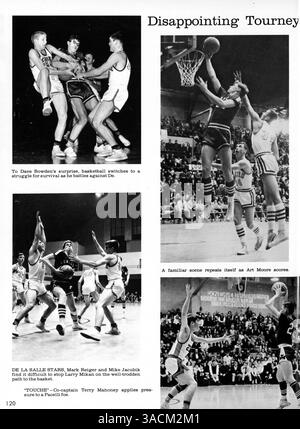 Dieses Jahrbuch 1966 von der Benilde High zeigt wichtige Ereignisse aus dem Schuljahr 1965-1966, darunter Sportwettbewerbe, Studentenorganisationen, Lehrkörper- und Klassenporträts. Stockfoto