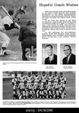 Das Jahrbuch 1966 der Benilde High zeigt die wichtigsten Ereignisse des Schuljahres 1965-1966 und zeigt Porträts von Schülern und Lehrkräften, Leichtathletik und Clubaktivitäten. Stockfoto