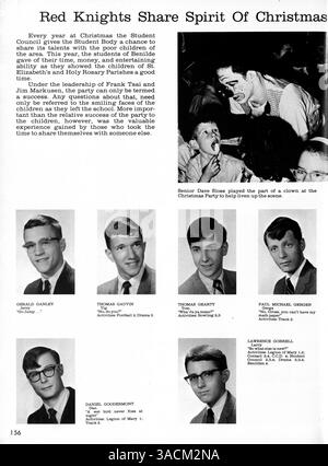 Das Jahrbuch 1966 der Benilde High School zeigt die Leistungen der Schüler, sportliche Wettbewerbe und Beiträge der Lehrkräfte während des akademischen Jahres 1965-1966. Stockfoto