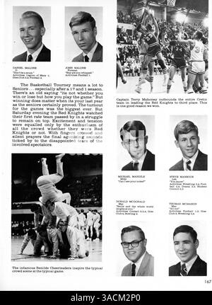 Das Benilde High Yearbook 1966 zeigt sportliche Highlights, die Beteiligung von Studenten und Lehrkräften sowie wichtige Schulveranstaltungen aus dem Schuljahr 1965-1966. Stockfoto