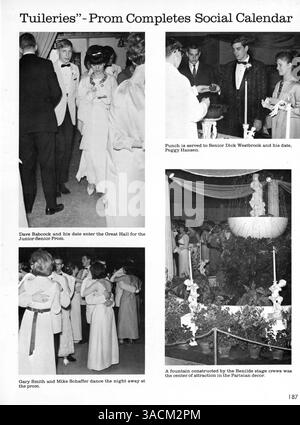 In diesem 1966 Benilde High Yearbook werden Schüler- und Lehrerprofile, sportliche Highlights und wichtige Schulveranstaltungen aus dem Schuljahr 1965-1966 vorgestellt. Stockfoto