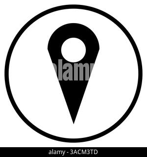PIN-Symbol – flaches Symbol in einem Kreis für Position, Adresse oder Navigation Stockfoto