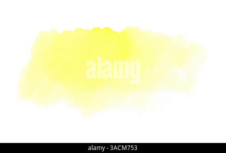 Helles handgemaltes Aquarellgelb als Hintergrund und Textur Stockfoto
