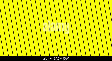 Einfache Hintergrundkarte mit diagonalen Streifen in Schwarz auf gelbem Hintergrund Stockfoto