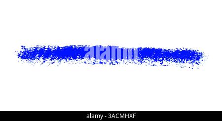 Blau gemalter Grunge-Streifen auf weißem Hintergrund Stockfoto