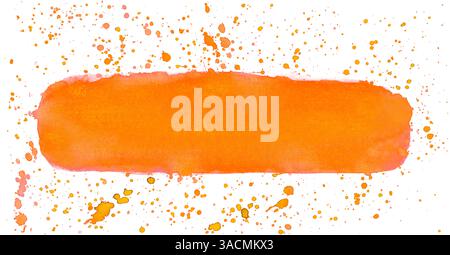 Orangefarbener Streifen mit Textraum und vielen Farbpunkten Stockfoto