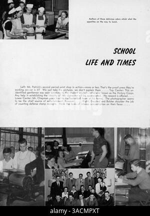 Das Cardinal Yearbook von 1943 an der Marshall High School zeigt die Schüler, Lehrer, Leichtathletik und Veranstaltungen des Schuljahres 1942-1943. Stockfoto