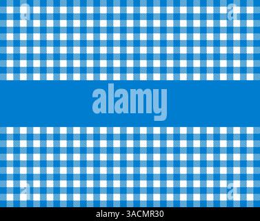 Tischmuster in Blau und weiß mit blauem Streifen für Text Stockfoto