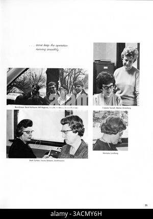 Das Jahrbuch „Antler“ der Minnehaha Academy 1968 erinnert an das Schuljahr 1967-1968 mit Dokumentation von Schülern, Lehrern, Leichtathletik und Schulaktivitäten. Stockfoto