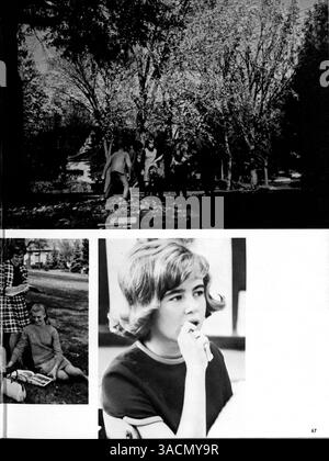 Im Jahrbuch „Antler“ der Minnehaha Academy 1968 werden Schüler, Lehrer, Leichtathletik und andere Schulveranstaltungen aus dem Schuljahr 1967-1968 vorgestellt. Stockfoto