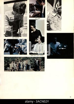 Das Jahrbuch „Antler“ der Minnehaha Academy 1968 dokumentiert wichtige Schulveranstaltungen aus dem Jahr 1967-1968, darunter Schüler, Lehrer, Sport und außerschulische Aktivitäten. Stockfoto