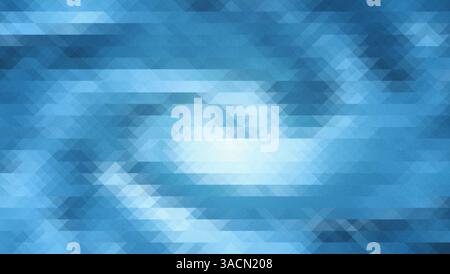 Abstrakter, körniger, strukturierter Dreieckshintergrund in verschiedenen Blautönen. Farbenfroher und lebendiger Hintergrund in Dreieck- und Rautenform mit Farbverlauf Stockfoto