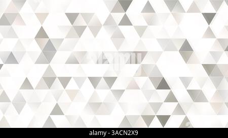 Abstraktes beiges oder hellbraunes und graues Dreiecksmuster auf weiß. Entsättigte Farben. Geometrischer dreieckiger Hintergrund in 4K-Auflösung. Kopierbereich Stockfoto