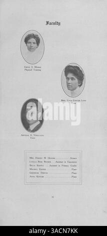 „The Moccasin“, das Stanley Hall Jahrbuch 1910, dokumentiert Schüler, Lehrer und Schulveranstaltungen aus dem akademischen Jahr 1909-1910. Stockfoto