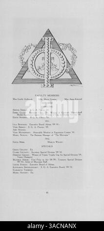 Das Jahrbuch „Moccasin“ 1910 von Stanley Hall bietet einen Überblick über Studenten, Dozenten und Veranstaltungen des akademischen Jahres 1909-1910. Stockfoto