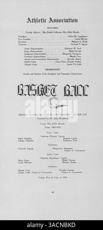 Das Jahrbuch „Moccasin“ 1910 von Stanley Hall dokumentiert die Schüler, Lehrer und Veranstaltungen, die das akademische Jahr 1909-1910 prägten. Stockfoto
