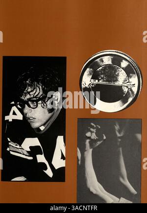 Dieses Jahrbuch „Echowan“ aus dem Jahr 1972 zeigt akademische und sportliche Höhepunkte des Schuljahres 1971-1972 an der St. Louis Park High School, mit Berichten über Studentenclubs und die Beteiligung von Lehrern an verschiedenen Schulveranstaltungen. Stockfoto