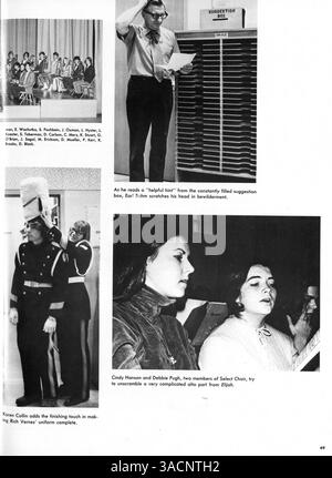 Das Jahrbuch „Echowan“ 1972 der St. Louis Park High School zeigt Studentenporträts, Lehrkräfte, Sportteams und die Höhepunkte des akademischen Jahres 1971-1972. Stockfoto