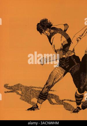 Dieses Jahrbuch „Echowan“ von der St. Louis Park High School 1972 zeigt die akademischen und außerschulischen Veranstaltungen mit Schülerporträts, Lehrerprofilen und Highlights aus Sport- und Clubaktivitäten. Stockfoto