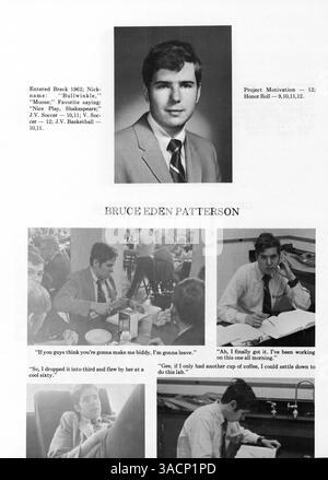 Das Mustang Jahrbuch der Breck School (1970) zeigt Studentenporträts, Lehrkörper, Sportmannschaften und Schulveranstaltungen aus dem akademischen Jahr 1969-1970. Stockfoto