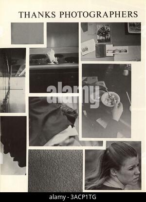 Das Mustang Jahrbuch 1970 der Breck School dokumentiert wichtige Momente des Schuljahres 1969-1970 mit Porträts von Schülern und Lehrkräften, sportlichen Highlights und verschiedenen Schulaktivitäten. Stockfoto