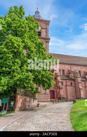 Die Kathedrale von Saint-die-des-Vosges, eine Gemeinde im Departement Vogesen, Grand Est, Nordosten Frankreichs Stockfoto