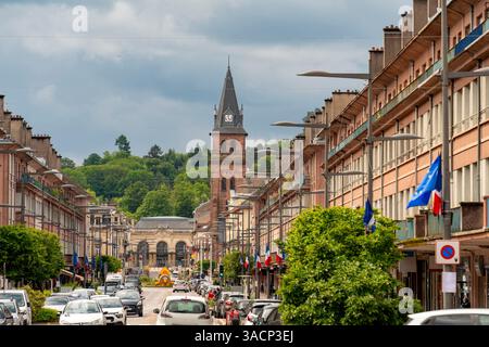 Eindruck von Saint-die-des-Vosges, einer Gemeinde im Departement Vogesen, Grand Est, Nordostfrankreich Stockfoto