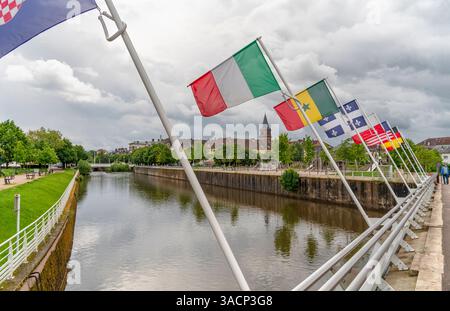 Eindruck von Saint-die-des-Vosges, einer Gemeinde im Departement Vogesen, Grand Est, Nordostfrankreich Stockfoto
