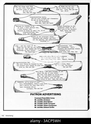 Das Antler Jahrbuch der Minnehaha Academy aus dem Jahr 1984 enthält Dokumentation der Leistungen der Schüler, der sportlichen Leistungen, der Lehrerprofile und der wichtigsten Schulveranstaltungen während des Jahres. Stockfoto