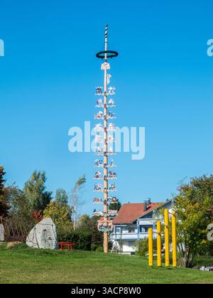 Traditionelles Maypol in Oy-Mittelberg Stockfoto