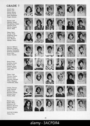 Das Minnetonka East Jr. Das High Yearbook von 1978 dokumentiert die Ereignisse, Vereine, Leichtathletik und das Leben der Schüler während des Schuljahres 1977-1978 und hält wichtige Momente fest. Stockfoto