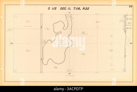 Der atlas enthält detaillierte Karten von Medicine Lake und Plymouth Villages, die Eigentum, Streckenabschnitte, Eisenbahnstrecken und einen Index zu Landanbauten im Hennepin County abdecken. Stockfoto