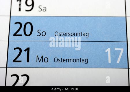 Ostersonntag und Ostermontag Stockfoto