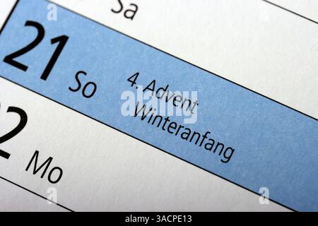 4. Advent und Winterbeginn Stockfoto