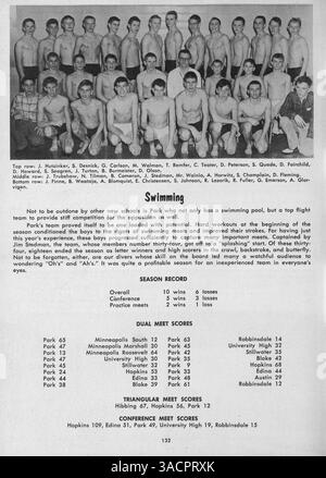 Das Echowan Jahrbuch 1957 der St. Louis Park High School zeigt Schüler, Lehrer, Leichtathletik, Clubs und Veranstaltungen aus dem Schuljahr 1957-1958. Stockfoto