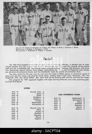 Das Echowan Yearbook 1957 der St. Louis Park High School zeigt Studenten, Dozenten, Vereine, Leichtathletik und wichtige Veranstaltungen aus dem akademischen Jahr 1957-1958. Stockfoto