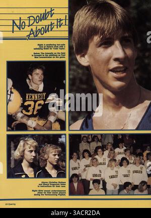 Das Kennedy High Yearbook 1986 zeigt Schüler- und Lehrerprofile sowie Highlights von sportlichen Veranstaltungen, Clubs und anderen wichtigen Momenten aus dem Schuljahr 1985-1986. Stockfoto